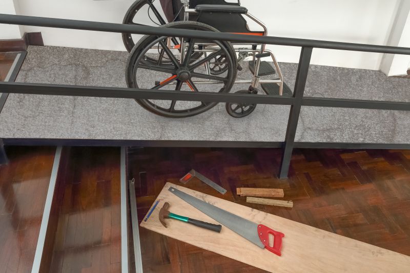 Workers Installing Garage Ramp